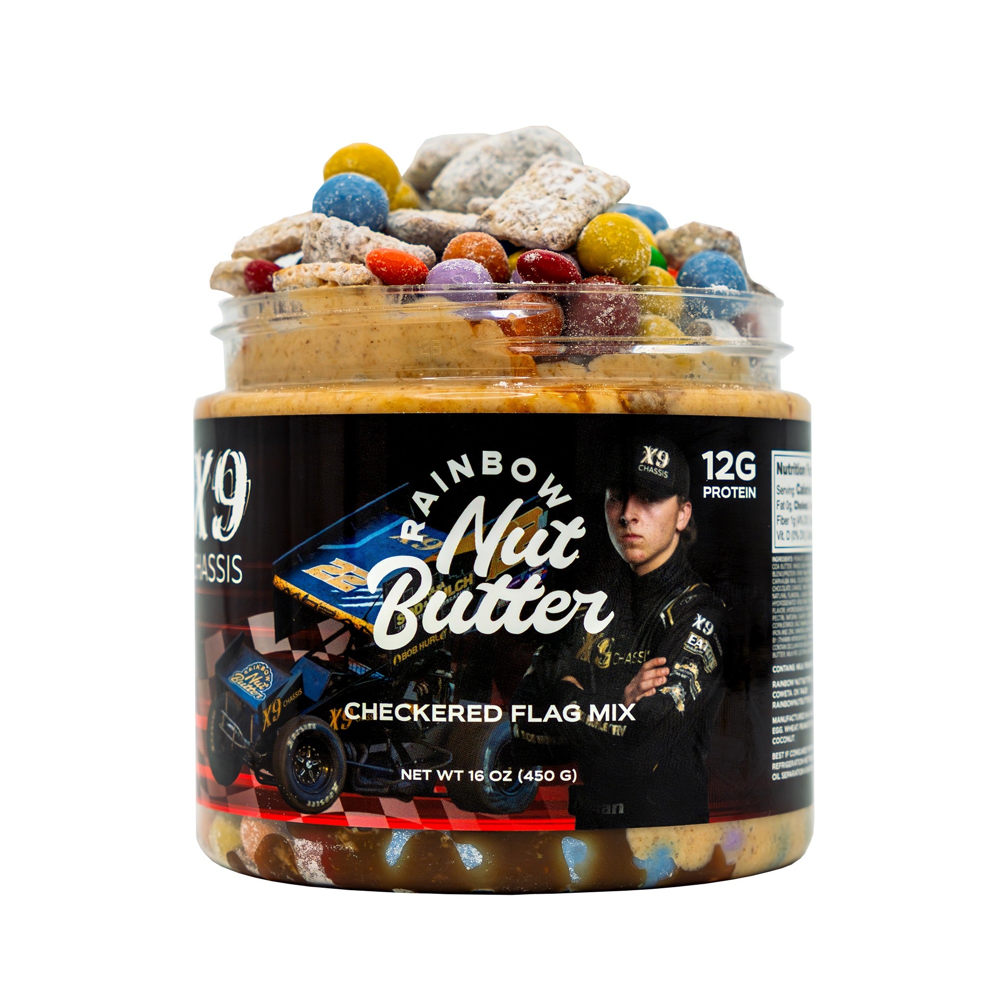 Muddy Buddy Chex Mix Peanut Butter Treat with Caramel M&M's Whey Protein Balls Chocolate - GO FOLLOW REES MORAN RACING ON TIKTOK FOR A CHANCE TO WIN FREE PEANUT BUTTER