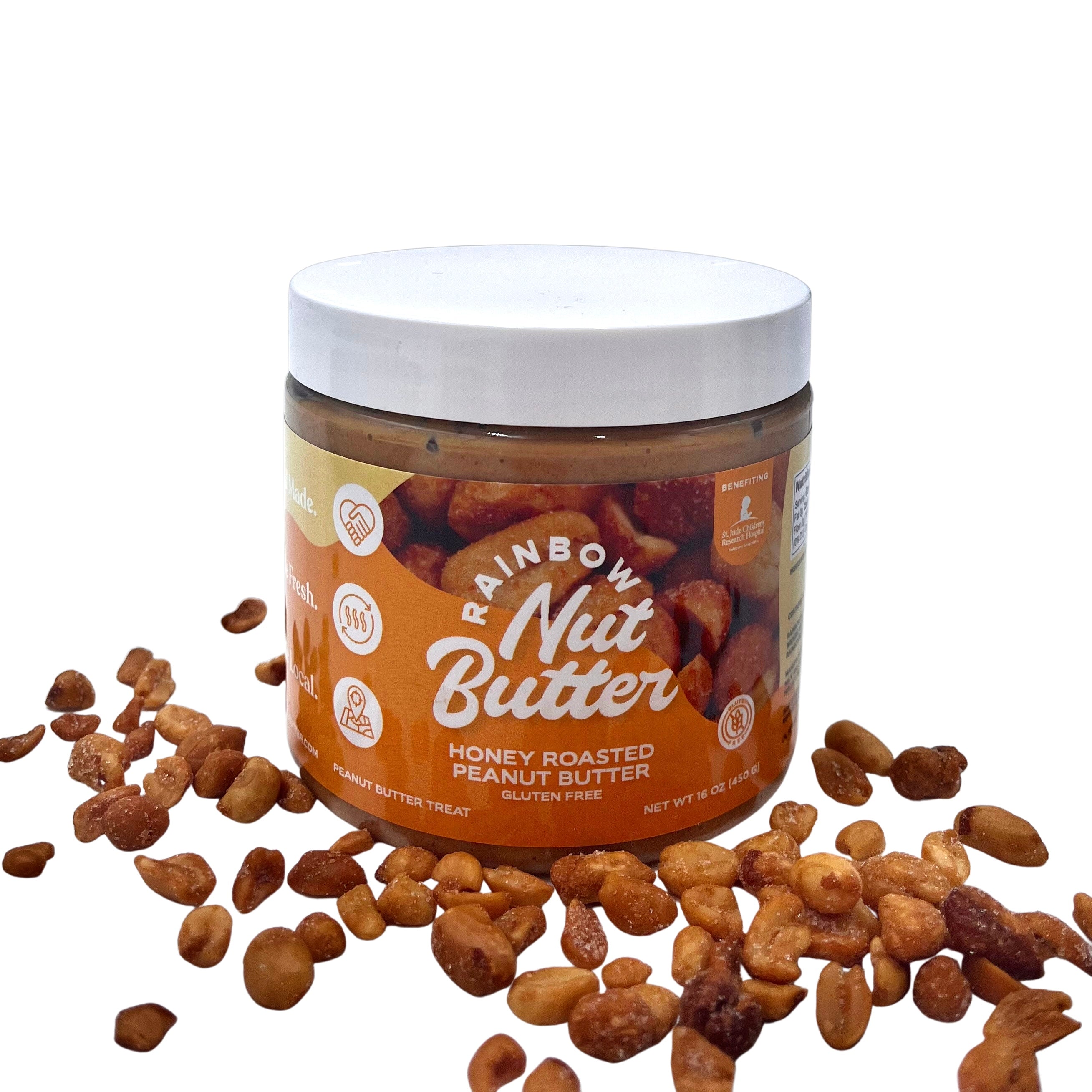 Honey Roasted Peanut Butter Gluten Free Rainbow Nut Butter