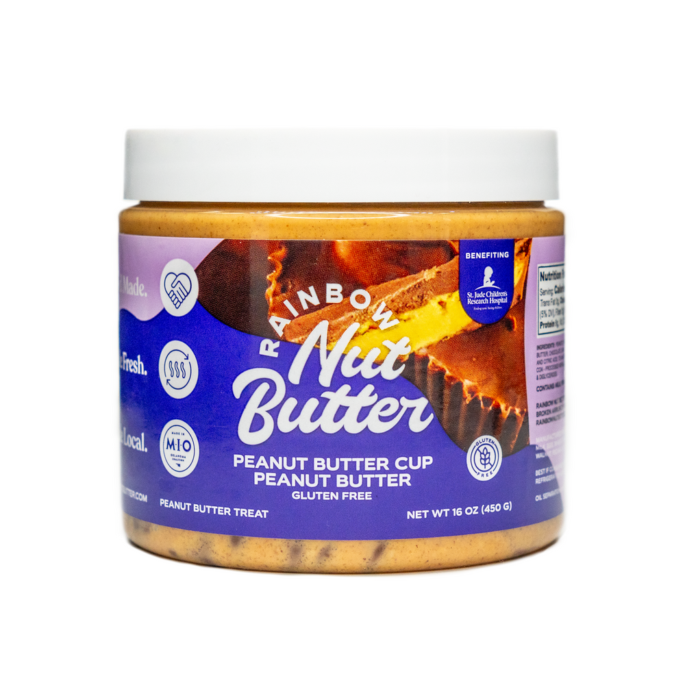 PEANUT BUTTER CUP Peanut Butter Snack Treat Sweet Milk Chocolate Chips Gluten Free Nut Butter Protein Snack great for kids Rainbow Nut Butter