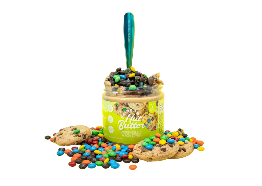 CANDY COOKIE Rainbow Nut Butter Chocolate Chip Candy Cookie Peanut Butter Treat Snack Rainbow Nut Butter