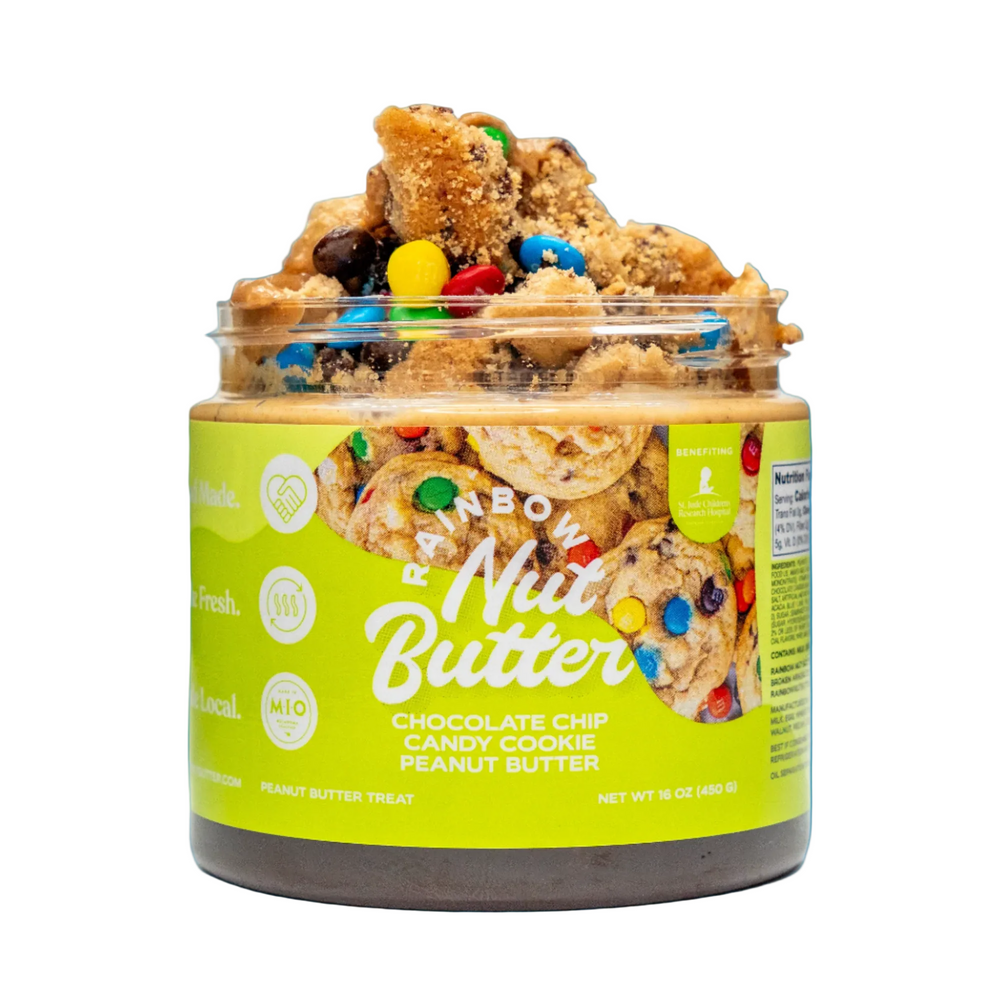 CANDY COOKIE Rainbow Nut Butter Chocolate Chip Candy Cookie Peanut Butter Treat Snack Rainbow Nut Butter