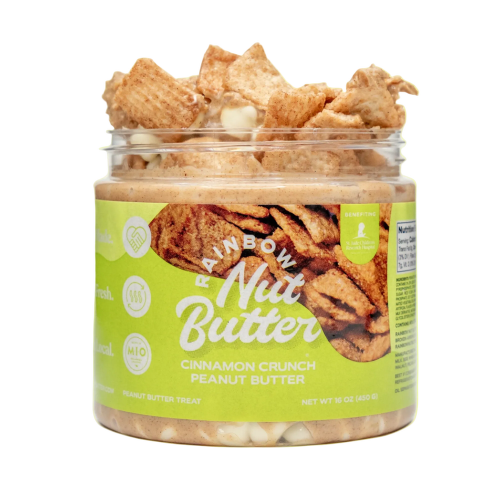 CINNAMON CRUNCH CEREAL Peanut Butter Treat White Chocolate Flavor Sweet Rainbow Nut Butter Spread Snack High Protein Snack great for kids