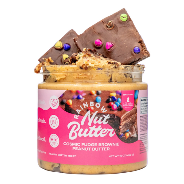 Rainbow Nut Butter Cosmic Brownie Chocolate Peanut Butter Treat Snack - Sweet Flavor with Chocolate Syrup -