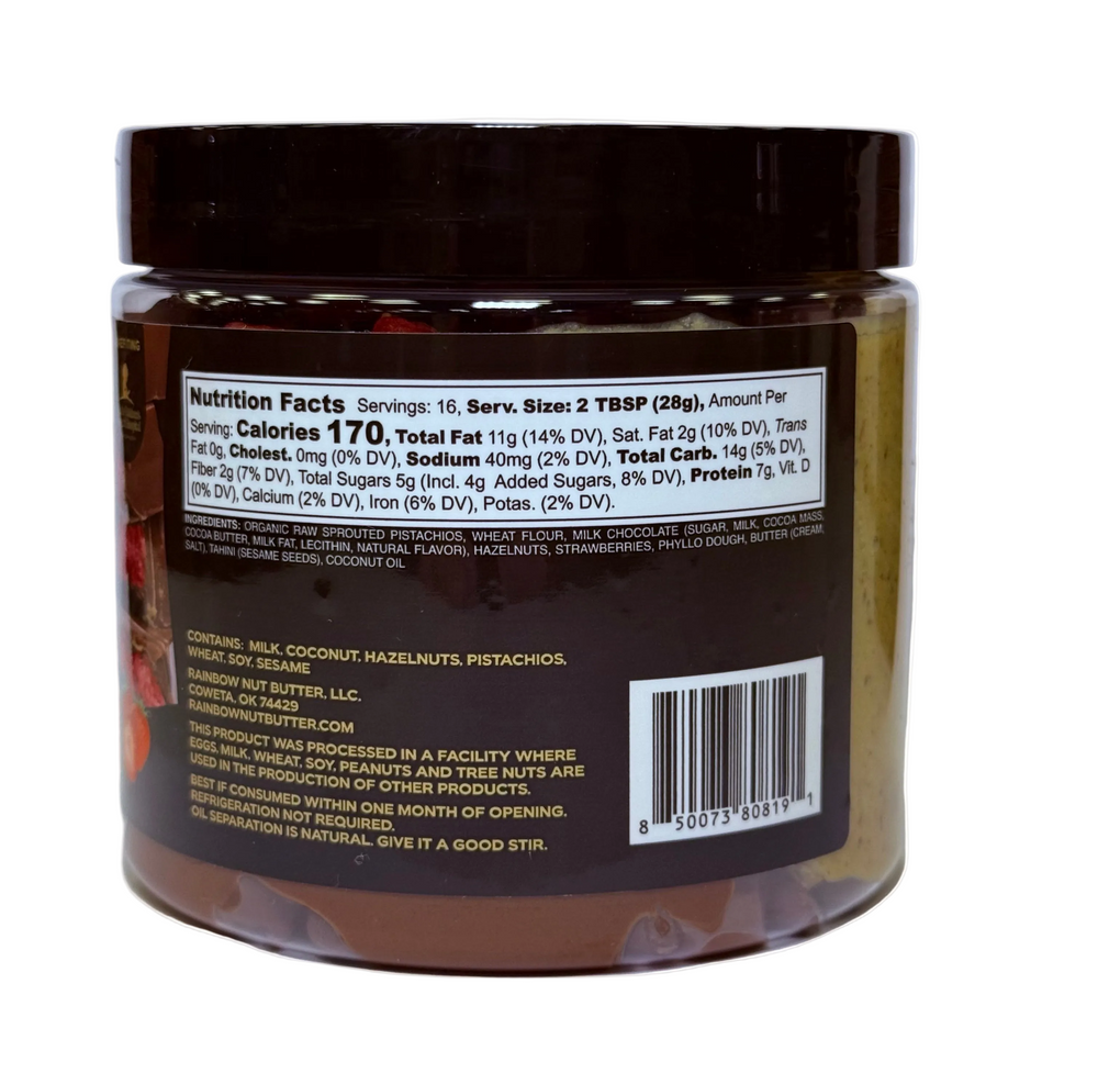 STRAWBERRY DUBAI Chocolate Bar Kataifi Strawberry Pistachio Butter Hazelnut Chocolate Spread Freeze Dried Strawberries (NEW PACKAGING)