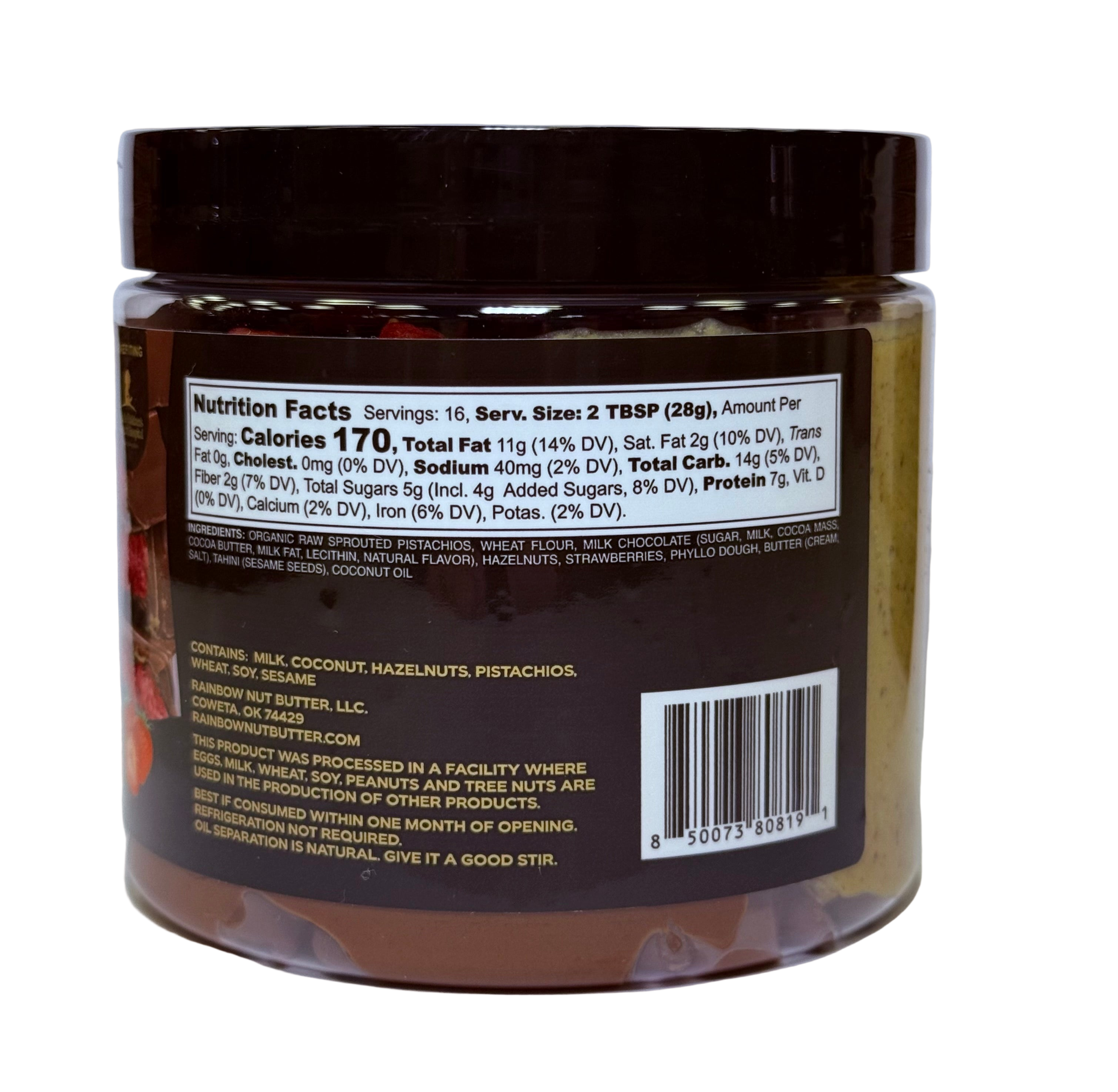 Strawberry Dubai Chocolate Bar Kataifi Strawberry Pistachio Butter Hazelnut Chocolate Spread Freeze Dried Strawberries (NEW PACKAGING)