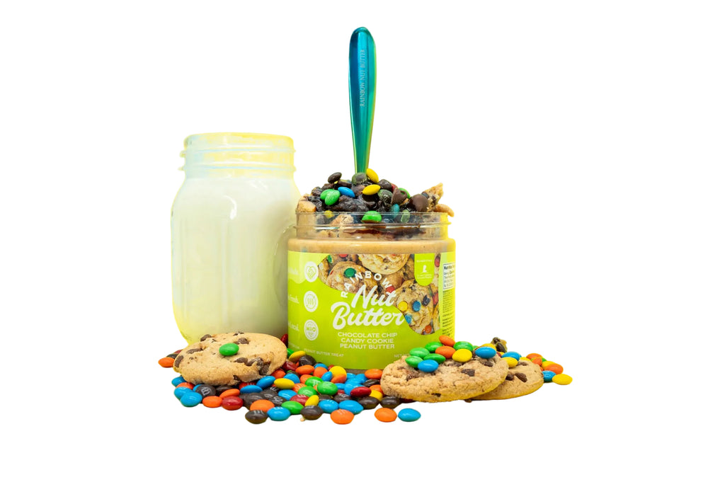 CANDY COOKIE Rainbow Nut Butter Chocolate Chip Candy Cookie Peanut Butter Treat Snack Rainbow Nut Butter