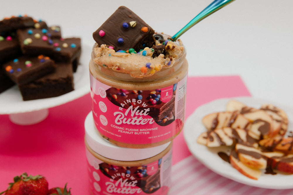 Rainbow Nut Butter Cosmic Brownie Chocolate Peanut Butter Treat Snack - Sweet Flavor with Chocolate Syrup -