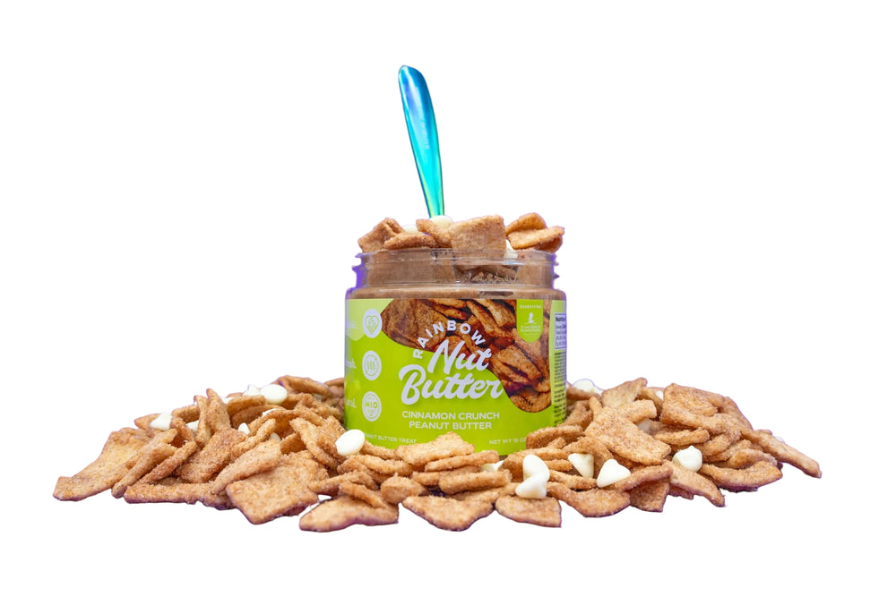 CINNAMON CRUNCH CEREAL Peanut Butter Treat White Chocolate Flavor Sweet Rainbow Nut Butter Spread Snack High Protein Snack great for kids