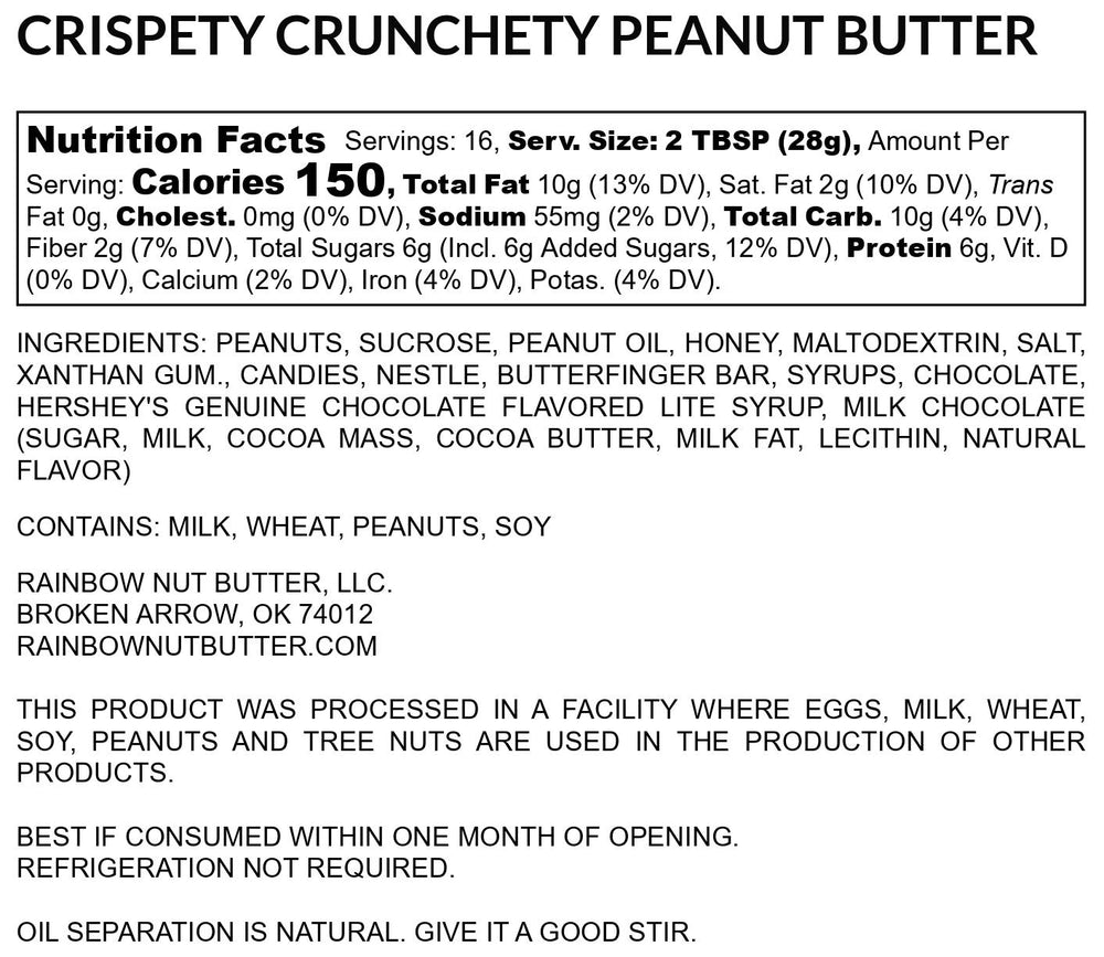 CRISPETY CRUNCHY Candy Bar Peanut Butter Chocolate Treat Gluten Free Snack Sweet Snack Milk Chocolate Chips Dessert Butterfinger