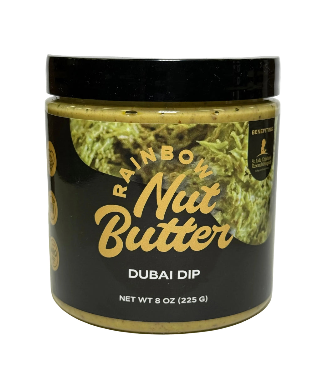 DUBAI DIP 8 OZ Dubai Spread Pistachio Cream 8 oz Jar Crunchy Kataifi Kadayif Natural & Sweet Flavor Rainbow Nut Butter