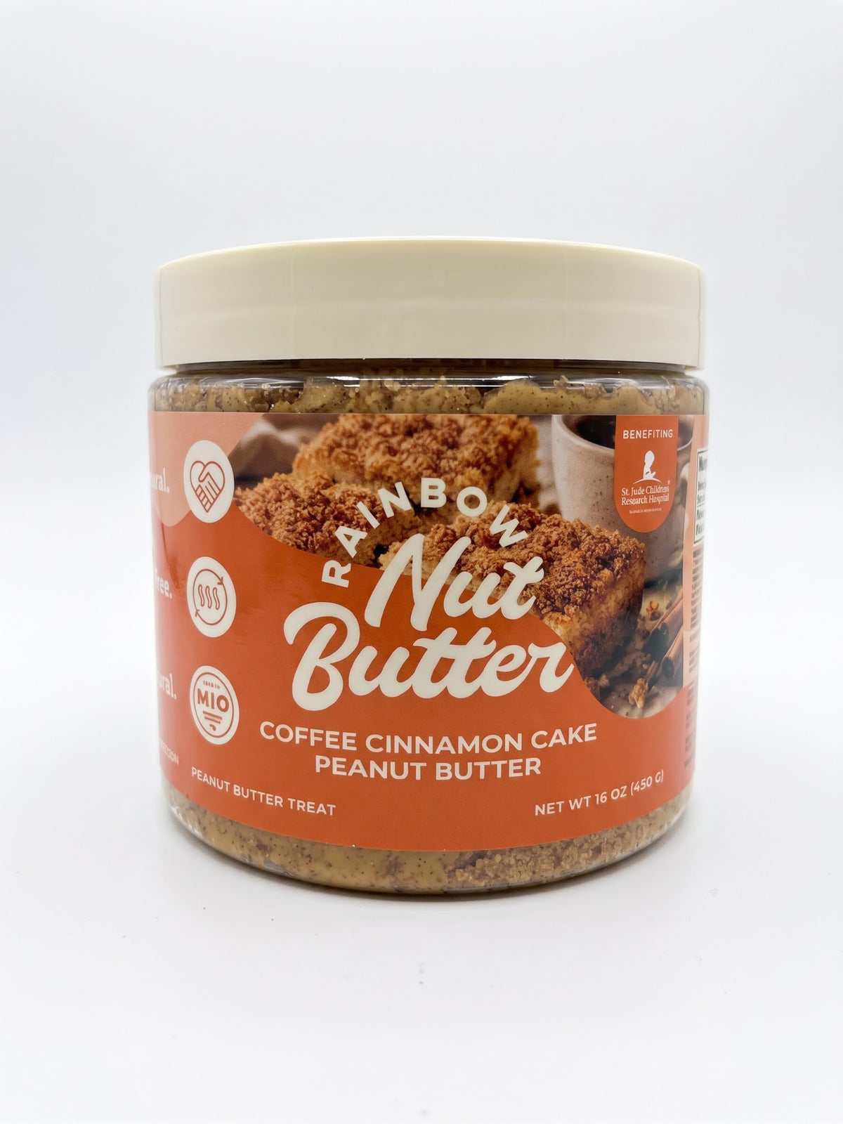 Rainbow Nut Butter Coffee Cinnamon Cake Peanut Butter Treat 16 oz Cinnamon Streusel Chocolate Coffee Beans Caffeine