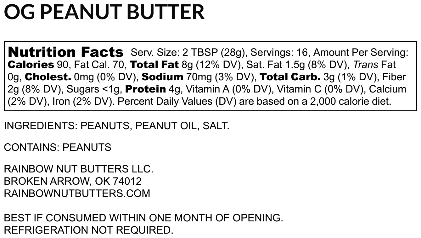 Original Peanut Butter Gluten Free