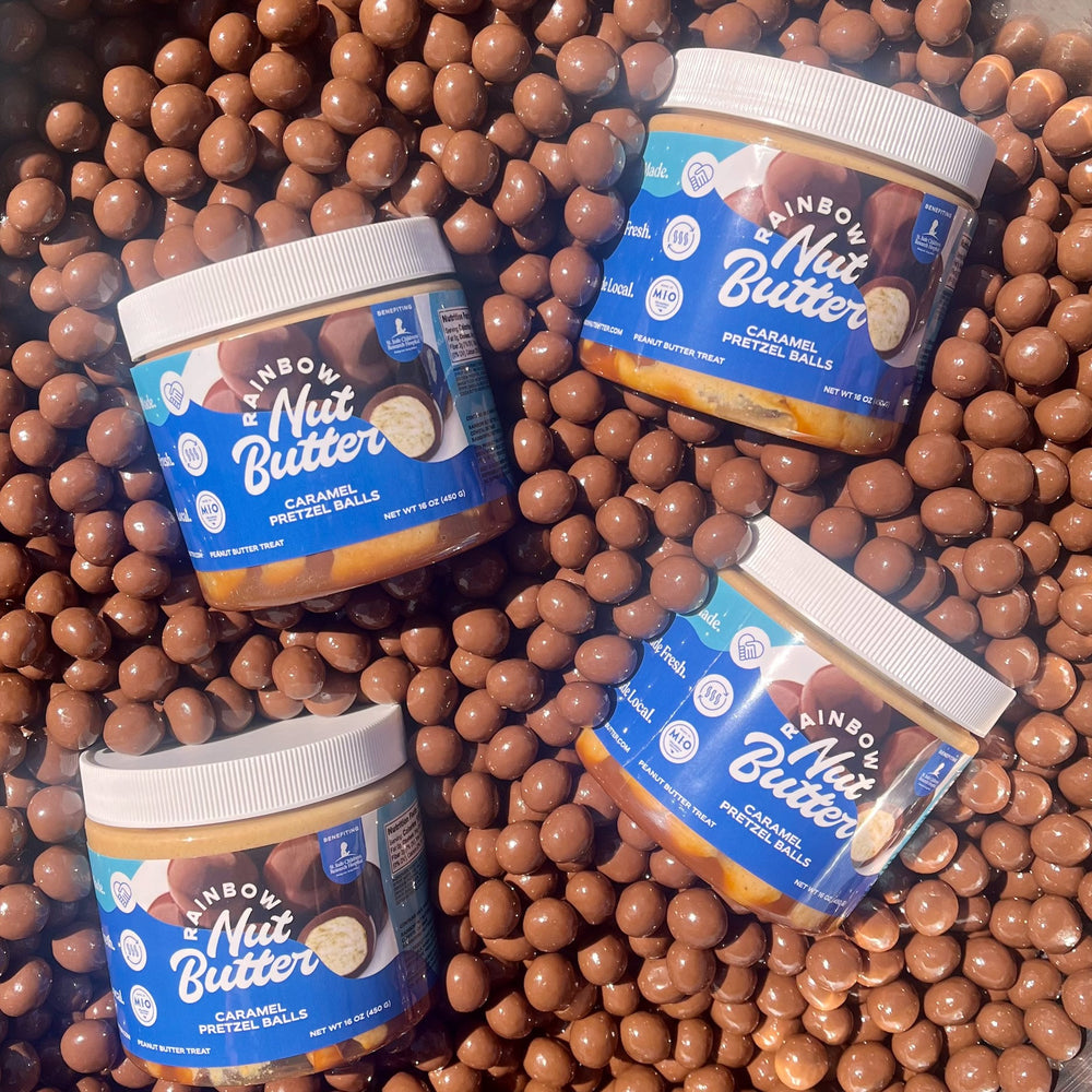 PRETZEL BALL Caramel Peanut Butter Treat Flavor Sweet BALLS Caramel Bits Snack Treat Delicious Spread Sweet Creamy