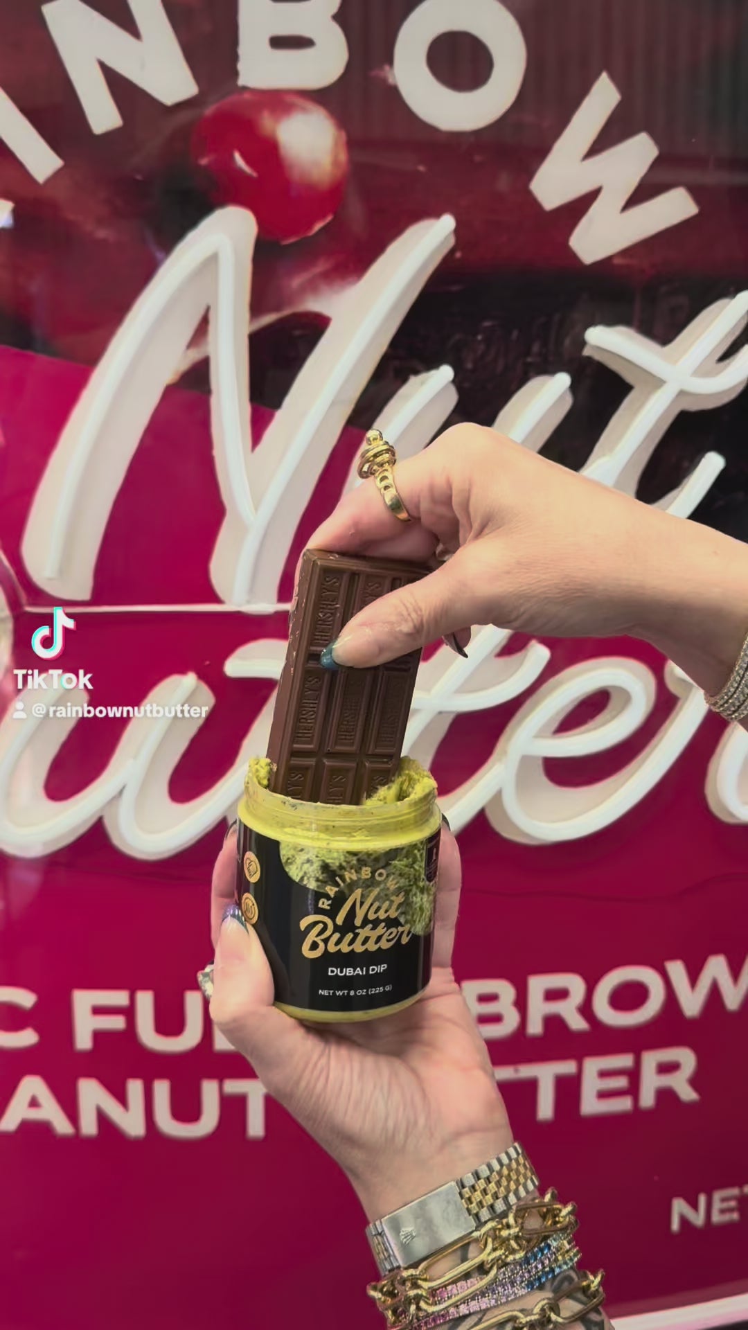 Rainbow Nut Butter Dubai Dip Spread Pistachio Cream 8 oz Jar Crunchy Kataifi Kadayif Natural & Gluten Free Sweet Flavor