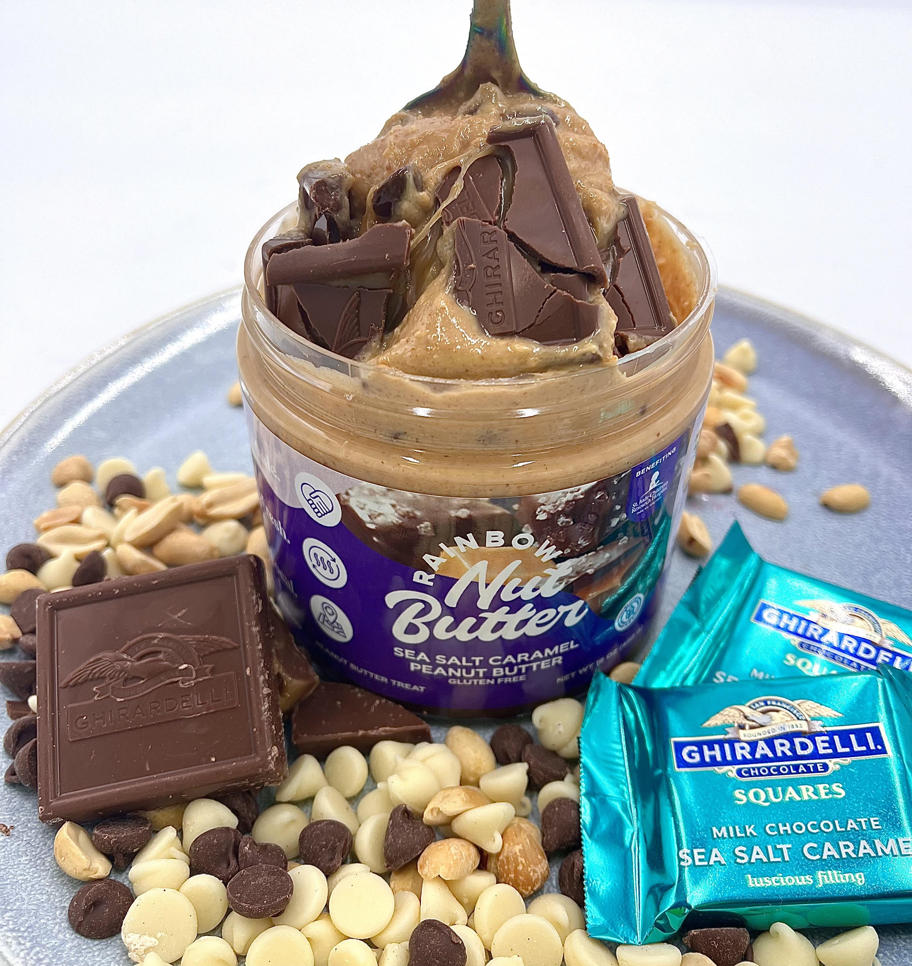 Sea Salt Caramel Ghirardelli Peanut Butter Rainbow Nut Butter