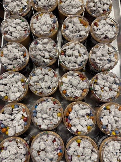 Muddy Buddy Chex Mix Peanut Butter Treat with Caramel M&M's Whey Protein Balls Chocolate - GO FOLLOW REES MORAN RACING ON TIKTOK FOR A CHANCE TO WIN FREE PEANUT BUTTER